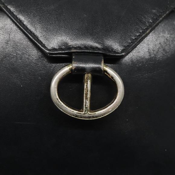 Christian Dior Shoulder Bag Leather Navy Gold Auth bs23532